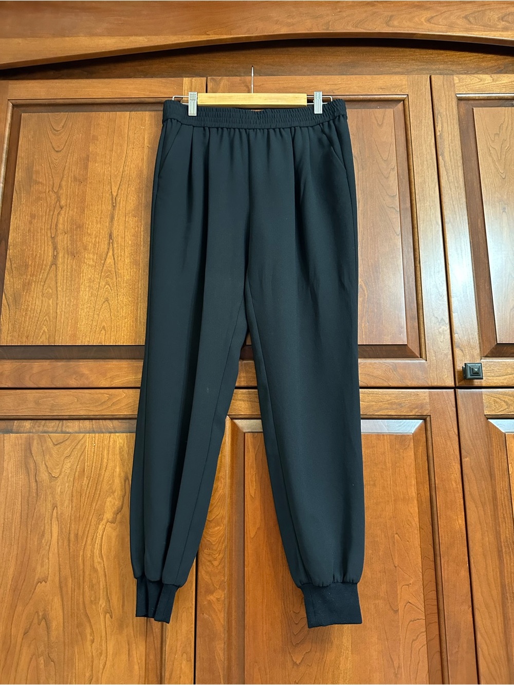 Joie Black Elastic Waist silky dress jogger style Pants